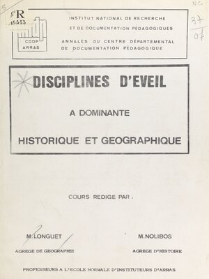 cover image of Disciplines d'éveil à dominante historique et géographique